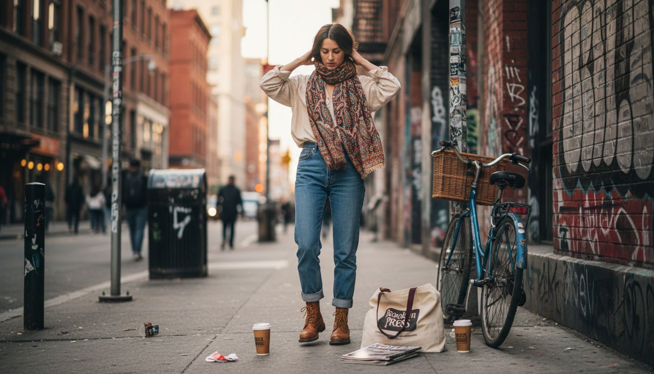 Woman expresses unique style on city street