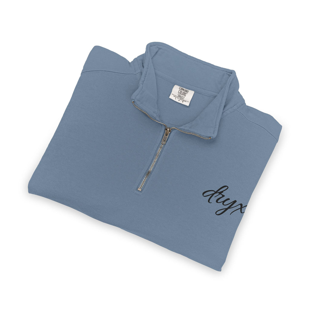 Quarter-Zip Sweatshirt — 'Stay Steady' Minimal Script Logo