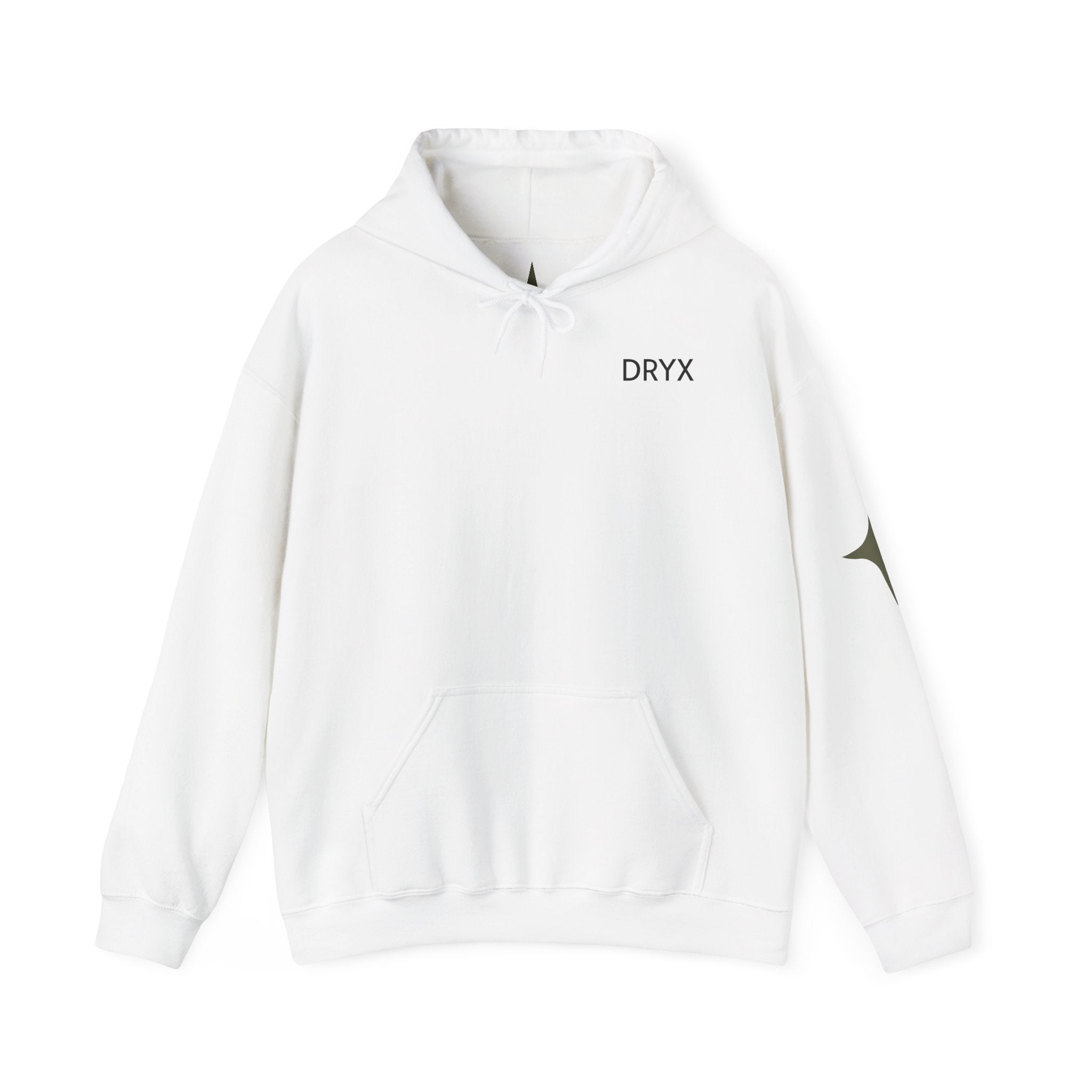 LOVE Floral Back Graphic Hoodie — DRYX Minimal Chest & Rose Accent