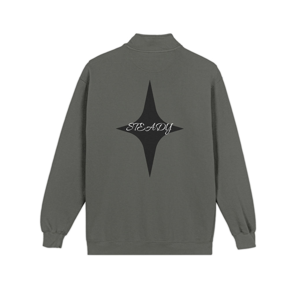 Quarter-Zip Sweatshirt — 'Stay Steady' Minimal Script Logo