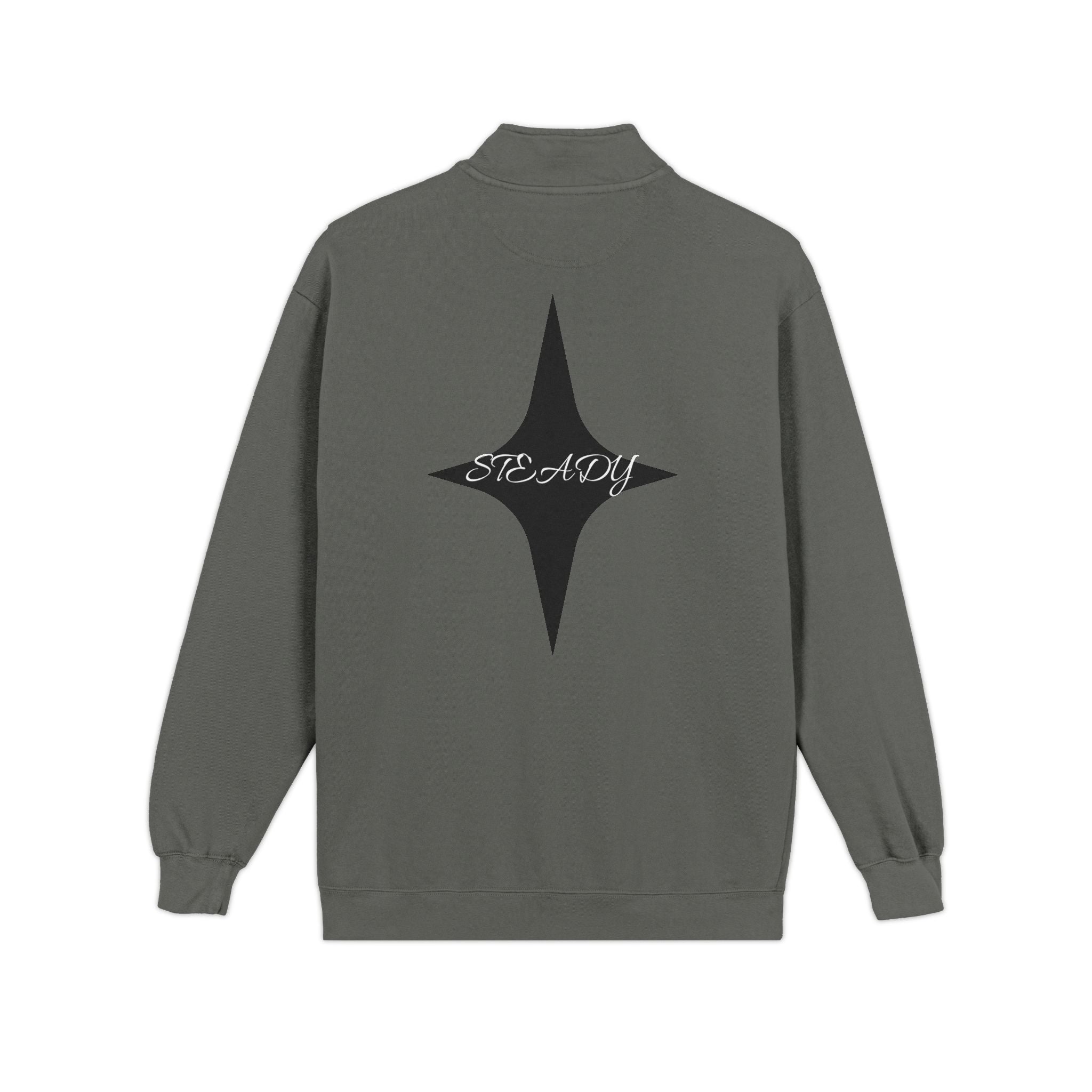 Quarter-Zip Sweatshirt — 'Stay Steady' Minimal Script Logo