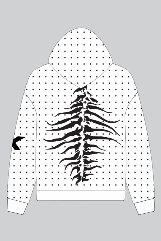 DRYX Spine Dot Zip Hoodie – Black / White Edition